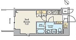 都営浅草線 蔵前駅 徒歩1分の賃貸マンション 10階1Kの間取り