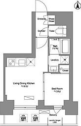 都営大江戸線 新御徒町駅 徒歩3分の賃貸マンション 14階1LDKの間取り