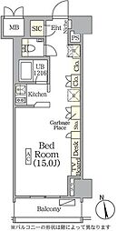 東京メトロ東西線 神楽坂駅 徒歩8分の賃貸マンション 7階ワンルームの間取り