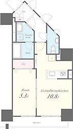 東京メトロ有楽町線 江戸川橋駅 徒歩5分の賃貸マンション 11階1LDKの間取り