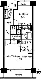 東京メトロ有楽町線 江戸川橋駅 徒歩5分の賃貸マンション 3階1LDKの間取り