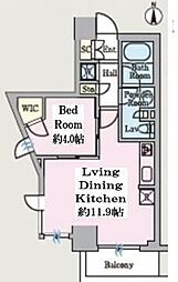 東京メトロ有楽町線 江戸川橋駅 徒歩5分の賃貸マンション 8階1LDKの間取り