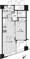 都営大江戸線 東新宿駅 徒歩10分の賃貸マンション 1階1LDKの間取り