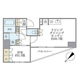 東京メトロ南北線 駒込駅 徒歩6分の賃貸マンション 2階1LDKの間取り