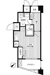 都営大江戸線 東新宿駅 徒歩10分の賃貸マンション 1階ワンルームの間取り