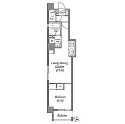 都営新宿線 浜町駅 徒歩5分の賃貸マンション 3階1LDKの間取り