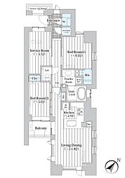 ザ・グランクラッセ日本橋イースト 2SLDKの間取図画像