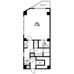 JR総武本線 新日本橋駅 徒歩3分の賃貸マンション 10階1Kの間取り