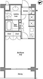 JR総武線 飯田橋駅 徒歩8分の賃貸マンション 3階1Kの間取り