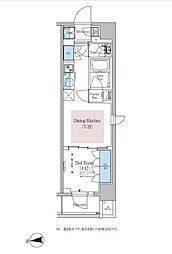 都営大江戸線 新御徒町駅 徒歩1分の賃貸マンション 6階1DKの間取り