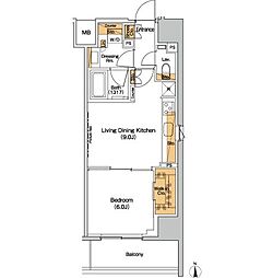 つくばエクスプレス 新御徒町駅 徒歩8分の賃貸マンション 7階1LDKの間取り
