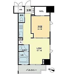 都営三田線 水道橋駅 徒歩5分の賃貸マンション 8階1LDKの間取り