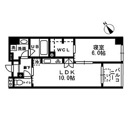 都営新宿線 浜町駅 徒歩3分の賃貸マンション 4階1LDKの間取り