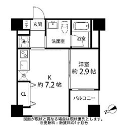JR山手線 上野駅 徒歩9分の賃貸マンション 11階1DKの間取り