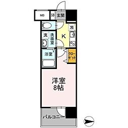 東京メトロ東西線 早稲田駅 徒歩5分の賃貸マンション 1階1Kの間取り