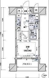 東京メトロ有楽町線 江戸川橋駅 徒歩3分の賃貸マンション 6階1Kの間取り