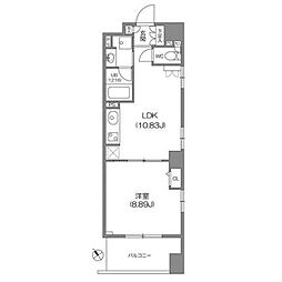 JR京葉線 八丁堀駅 徒歩5分の賃貸マンション 2階1LDKの間取り
