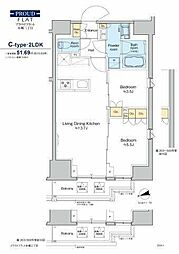 東京メトロ丸ノ内線 御茶ノ水駅 徒歩10分の賃貸マンション 3階2LDKの間取り