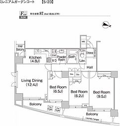 東京メトロ有楽町線 麹町駅 徒歩3分の賃貸マンション 4階3LDKの間取り