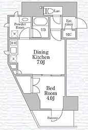 都営大江戸線 本郷三丁目駅 徒歩3分の賃貸マンション 3階1DKの間取り