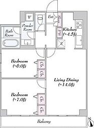 東京メトロ有楽町線 飯田橋駅 徒歩2分の賃貸マンション 3階2LDKの間取り