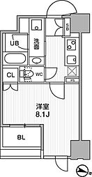都営新宿線 岩本町駅 徒歩5分の賃貸マンション 9階1Kの間取り