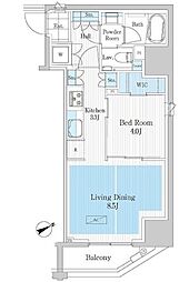 都営浅草線 浅草橋駅 徒歩1分の賃貸マンション 10階1LDKの間取り