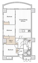 東京メトロ丸ノ内線 茗荷谷駅 徒歩9分の賃貸マンション 4階3LDKの間取り