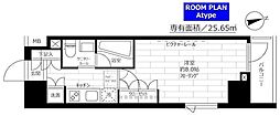 都営大江戸線 飯田橋駅 徒歩3分の賃貸マンション 2階1Kの間取り