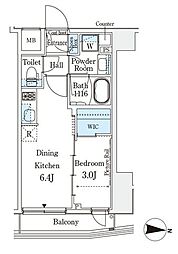 東京メトロ半蔵門線 押上駅 徒歩3分の賃貸マンション 4階1DKの間取り