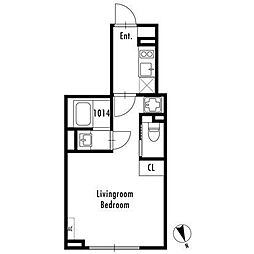 都営新宿線 曙橋駅 徒歩5分の賃貸マンション 3階1Kの間取り