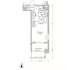都営大江戸線 森下駅 徒歩5分の賃貸マンション 7階1Kの間取り