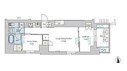つくばエクスプレス 浅草駅 徒歩1分の賃貸マンション 6階1SLDKの間取り
