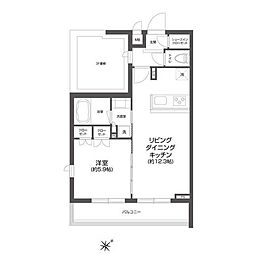 JR総武線 信濃町駅 徒歩7分の賃貸マンション 4階1LDKの間取り