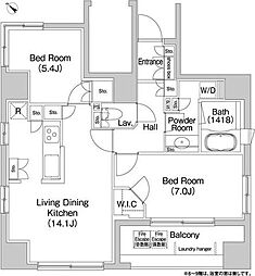 都営三田線 千石駅 徒歩1分の賃貸マンション 9階2LDKの間取り