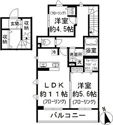 東京メトロ有楽町線 江戸川橋駅 徒歩8分の賃貸マンション 2階2LDKの間取り