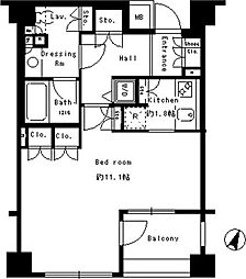 東京メトロ日比谷線 人形町駅 徒歩4分の賃貸マンション 5階1Kの間取り
