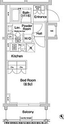 JR総武線 浅草橋駅 徒歩5分の賃貸マンション 7階ワンルームの間取り