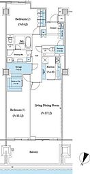 東京メトロ有楽町線 麹町駅 徒歩3分の賃貸マンション 9階2LDKの間取り