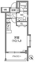 都営大江戸線 森下駅 徒歩3分の賃貸マンション 10階ワンルームの間取り