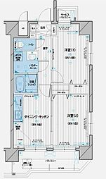 東京メトロ銀座線 稲荷町駅 徒歩7分の賃貸マンション 11階2DKの間取り