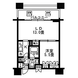 JR総武線 錦糸町駅 徒歩5分の賃貸マンション 12階1LDKの間取り