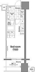 パークハビオ平河町 ワンルームの間取図画像