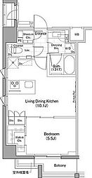ザ・パークハビオ早稲田 1LDKの間取図画像