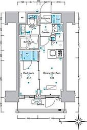 ルフォンプログレ浅草入谷 1DKの間取図画像