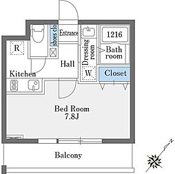 ラドゥセール巣鴨East 1Kの間取図画像