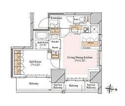 ブランシエスタ白山 1LDKの間取図画像