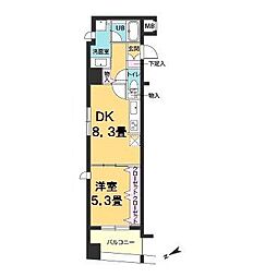 カスタリア新御茶ノ水 1DKの間取図画像