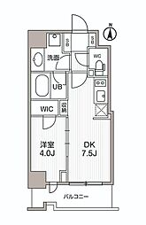シーズンフラッツ両国サウス 1DKの間取図画像
