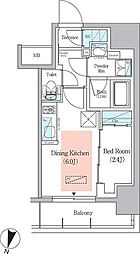 アーバネックス千代田淡路町 1DKの間取図画像